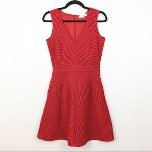 Reiss Skater Cut Out Dress in Cherry Size 6